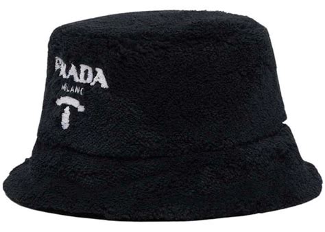 prada terry cloth hat|Black/white Terrycloth bucket hat .